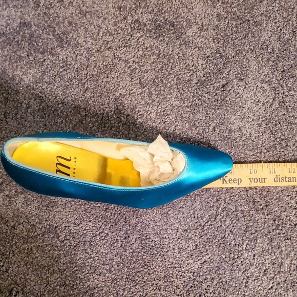 Vintage NWT Turquoise 2 in Heels Pumps SZ 8 - Picture 8 of 10